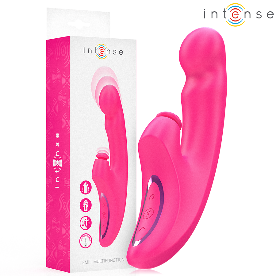 INTENSE - VIBRATORE EMI 13,5 CM MULTIFUNZIONE 3 IN 1 10 VIBRAZIONI ROSA
