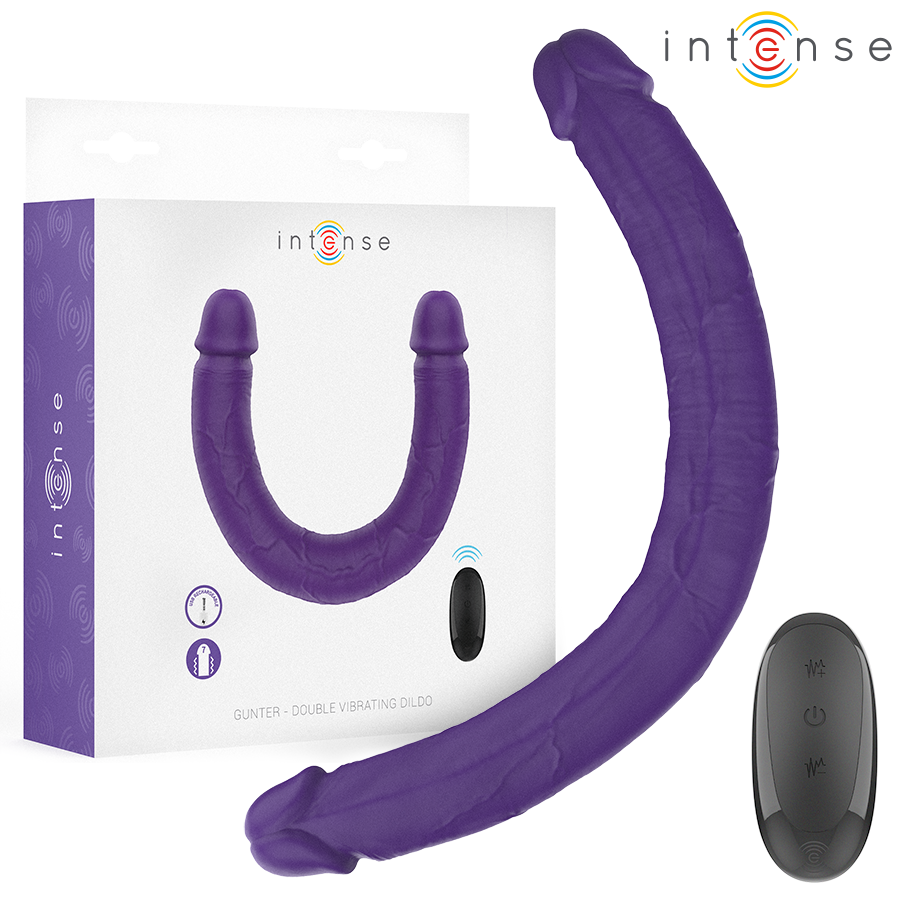 INTENSE - GUNTER DILDO DOPPIO VIBRATORE 40 CM VIOLA TELECOMANDO