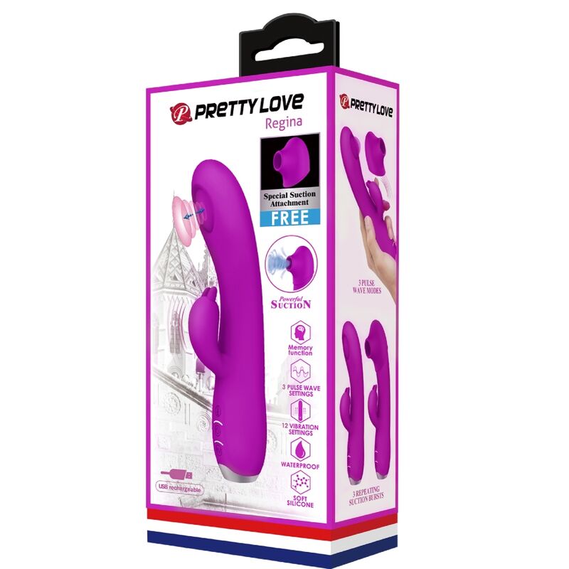 PRETTY LOVE - REGINA VIBRATORE-GEL ASPIRANTE RICARICABILE VIOLA