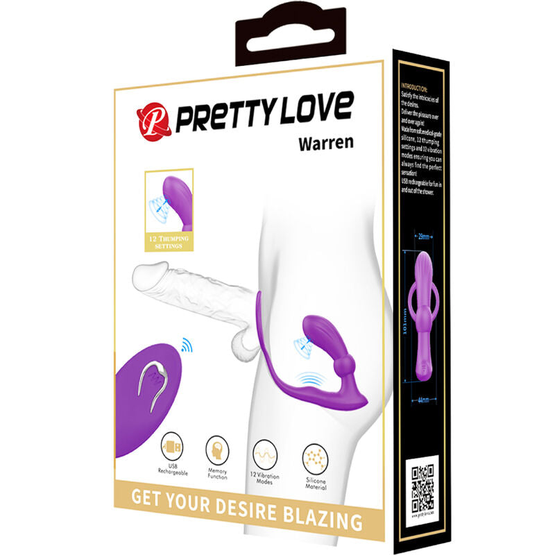 PRETTY LOVE - ANELLO WARREN E VIBRATORE ANALE VIOLA