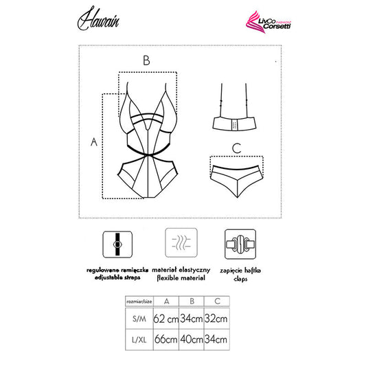 LIVCO CORSETTI FASHION - HAWAIN LC 90665 BODY NERO