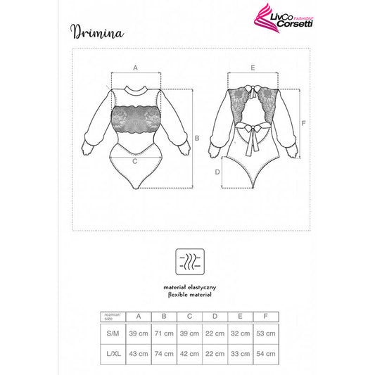 LIVCO CORSETTI FASHION - DRIMINA LC90690 BODY BLU NAVY L/XL