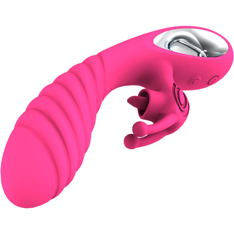 ARMONY - VIBRATORE VICKY RABBIT CON LINGUETTA TIRANTE FUCSIA