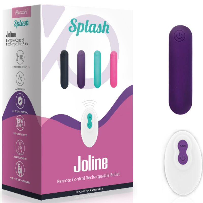 ARMONY - SPLASH JOLINE VIBRATORE BULLET IN SILICONE TELECOMANDO 10 VIBRAZIONI 6.5 X 1.5 CM VIOLA