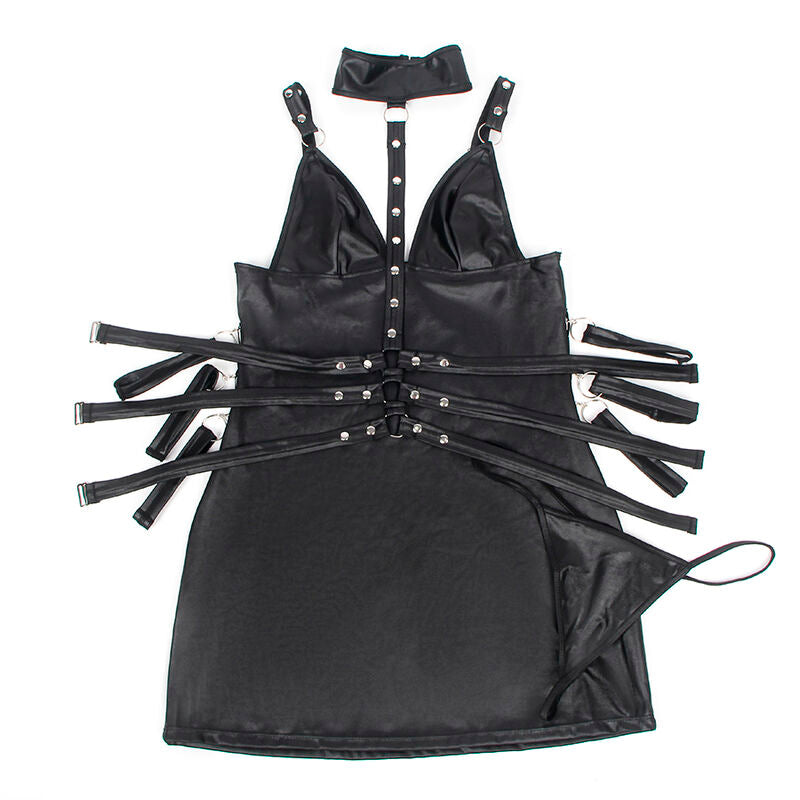 SUBBLIME - 954406 VESTITO BONDAGE IN PELLE NERO S/M