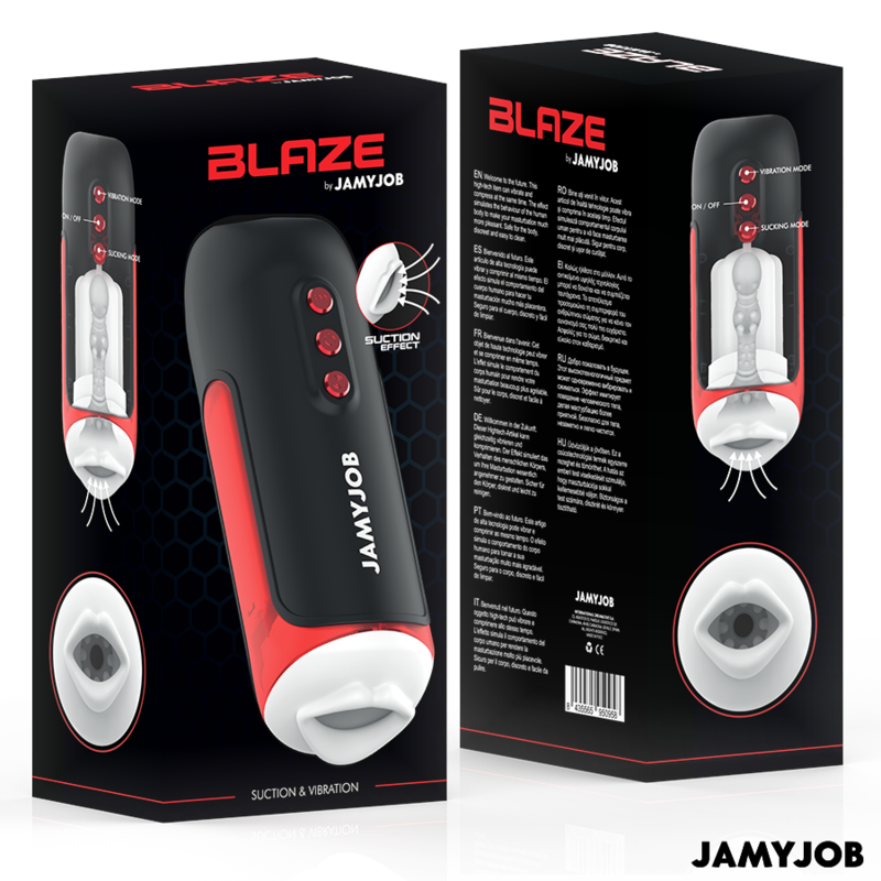 JAMYJOB - BLAZE MASTURBATORE AUTOMATICO CON 5 MODALITÀ DI ASPIRAZIONE E VIBRAZIONE