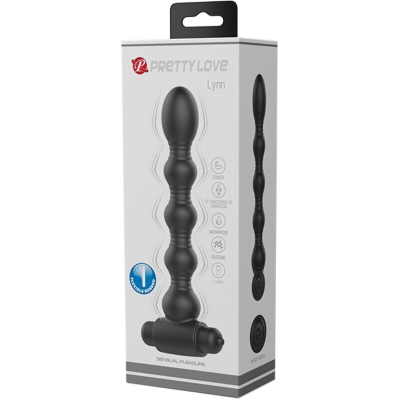 PRETTY LOVE - LYNN SILICONE ANAL PLUG 10 VIBRAZIONI NERO