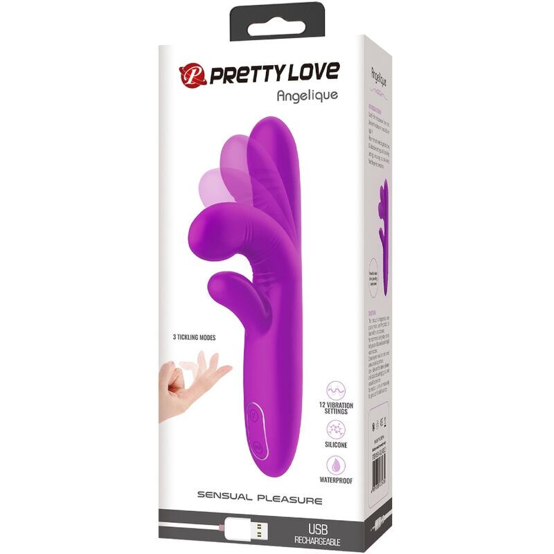 PRETTY LOVE - ANGELIQUE VIBRATORE MULTIFUNZIONE + STIMOLATORE CLITORIDE VIOLA