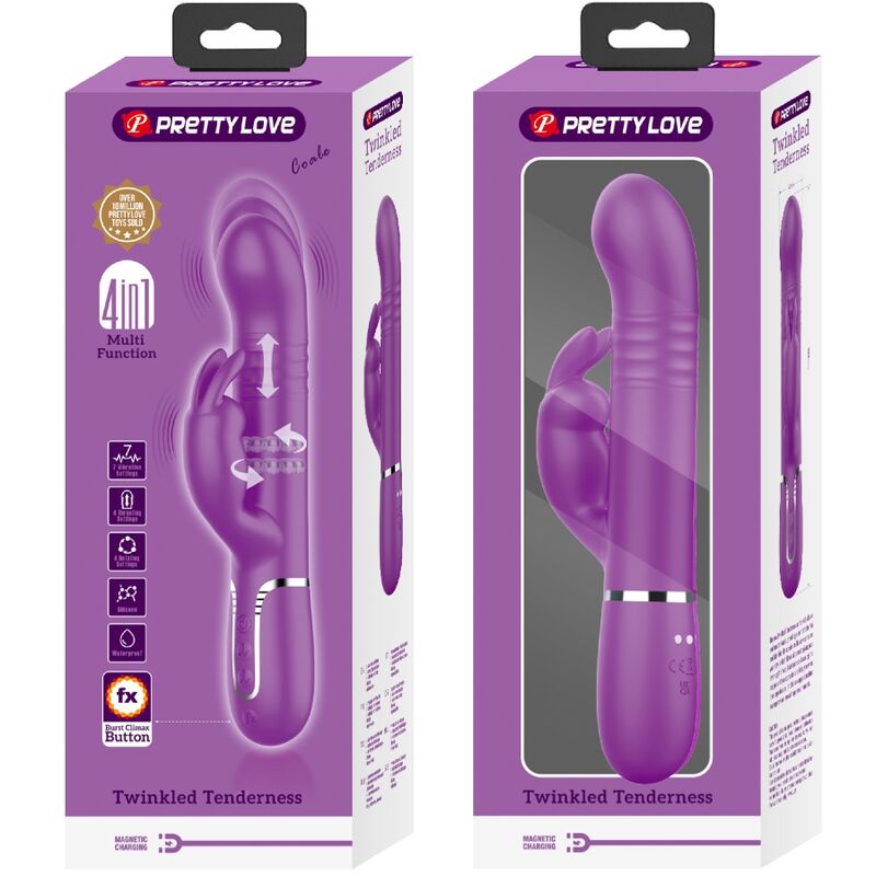 PRETTY LOVE - COALE 4 IN 1 MULTIFUNZIONE VIBRATORE CONIGLIO VIOLA