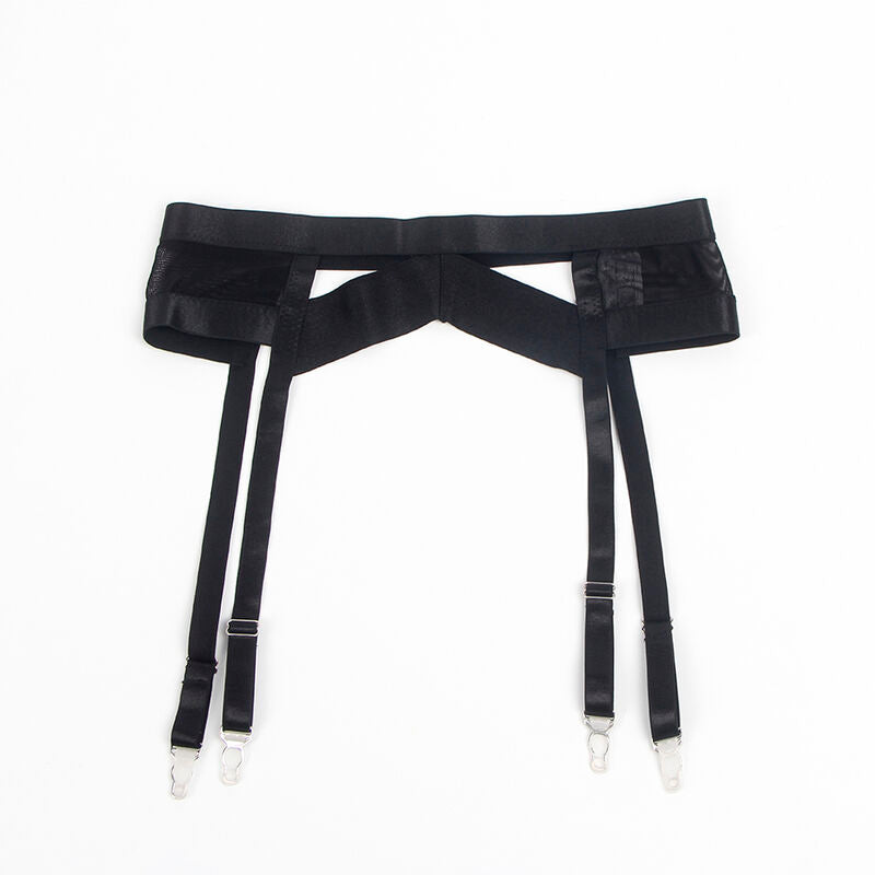 SUBBLIME - 955243 REGGISENO BONDAGE NERO CON GIARRETTIERA L/XL