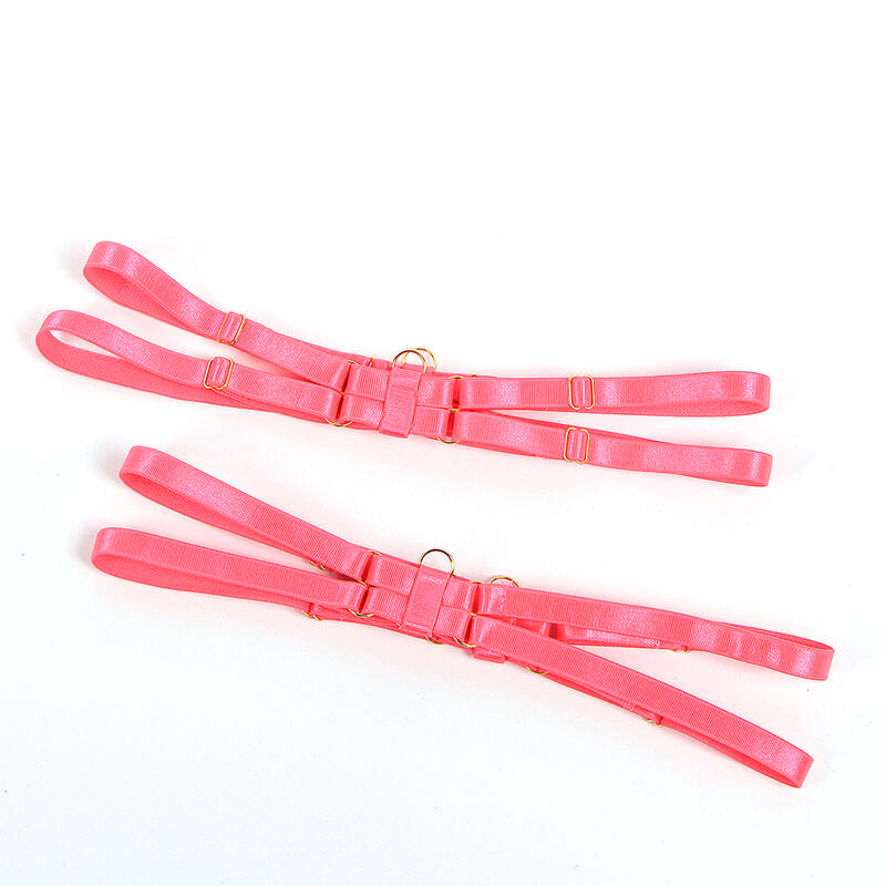 SUBBLIME - 955298 COMPLETO REGGISENO CON COLLANA E DETTAGLI GAMBA ROSA FLUO S/M