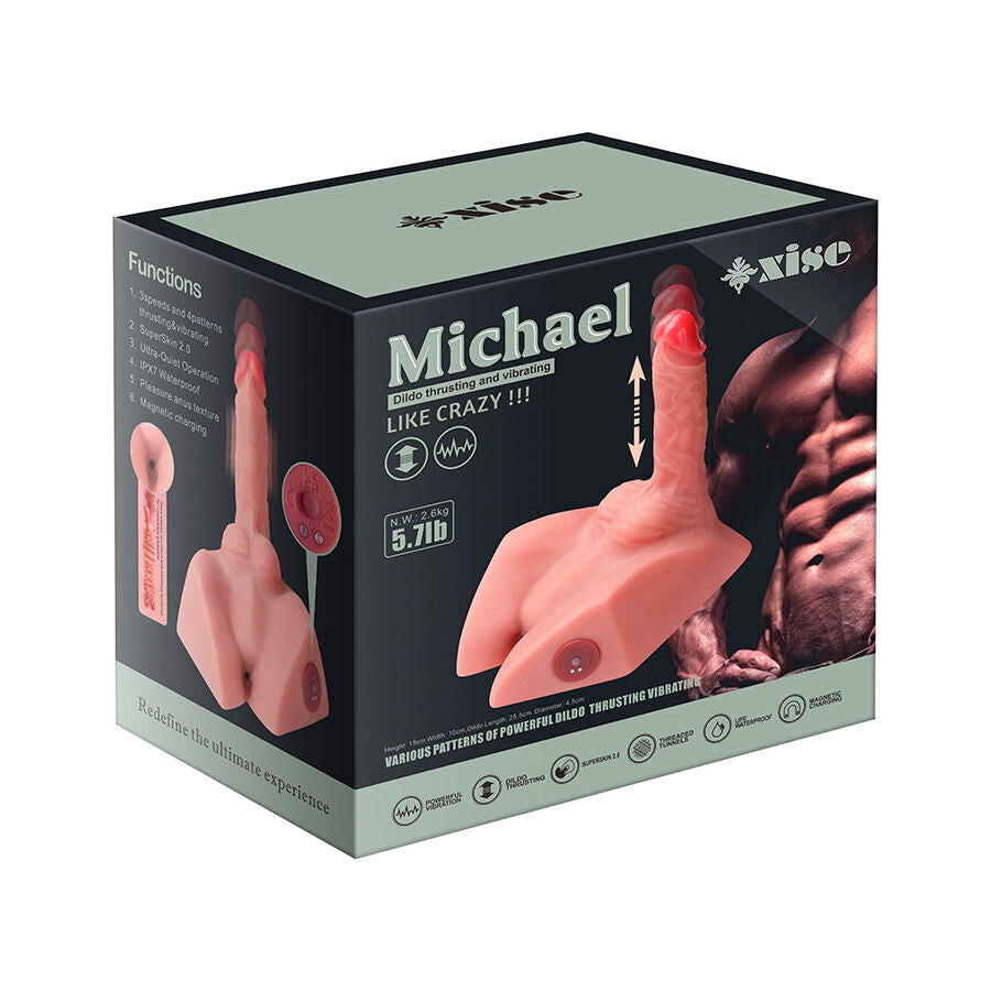 XISE - MICHAEL DILDO REALISTICO E MASTURBATORE ANALE CON SPINTA 15 CM