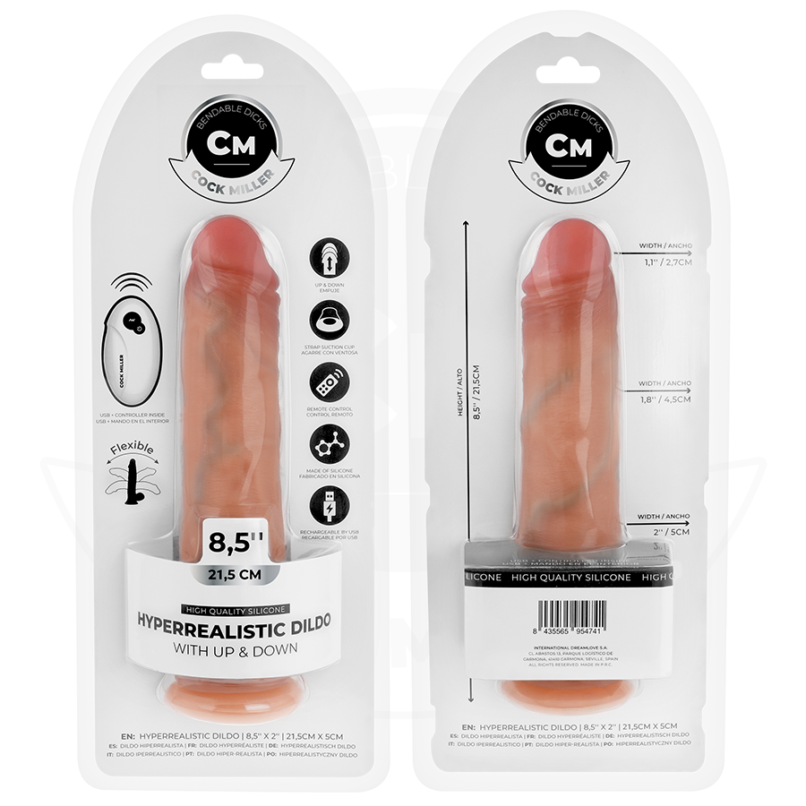 COCK MILLER - DILDO IPERREALISTICO CON VENTOSA E SPINTA CON TELECOMANDO 21,5 CM