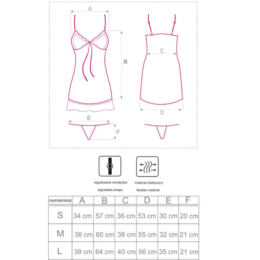 LIVCO CORSETTI FASHION - LUISE 1710 BABYDOLL + PERIZOMA NERO S