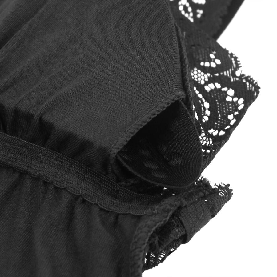 SUBBLIME - ORSACCHIOTTO CON DETTAGLI IN PIZZO FLOREALE NERO L/XL