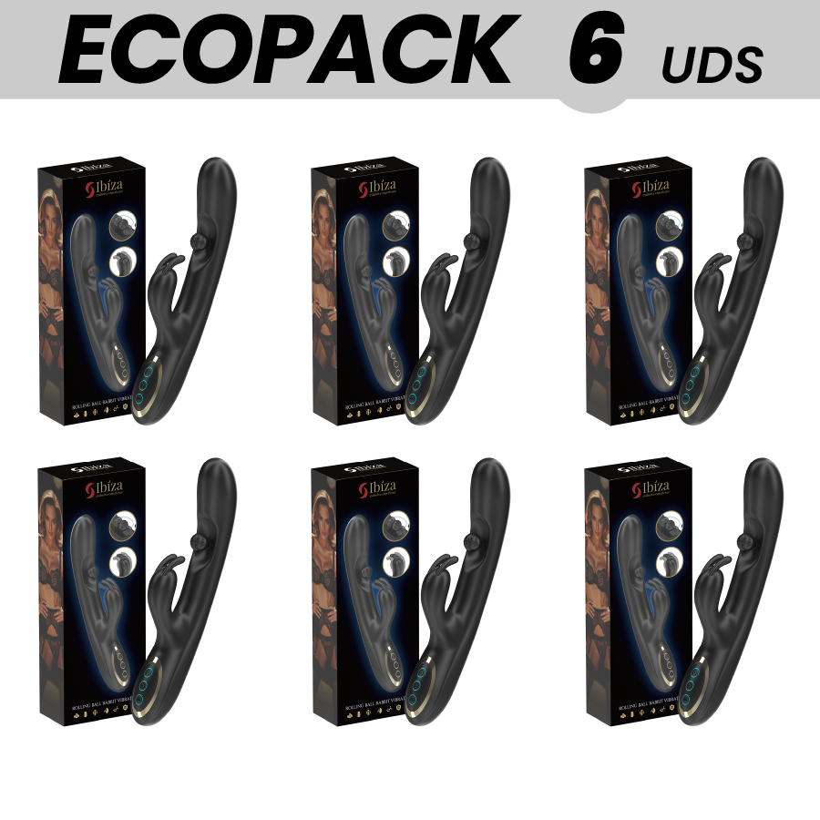 ECOPACKS 6 UNITÀ - IBIZA POTENTE VIBRATORE RABBIT CON PERLA ROTANTE MASSAGGIANTE