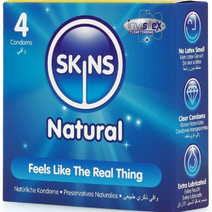 SKINS - PRESERVATIVI NATURALI PREMIUM CONFEZIONE DA 4