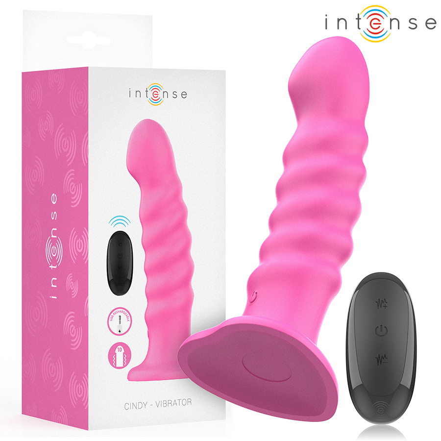 INTENSE - VIBRATORE CINDY TAGLIA L DESIGN A SPIRALE 10 VIBRAZIONI ROSA TELECOMANDO