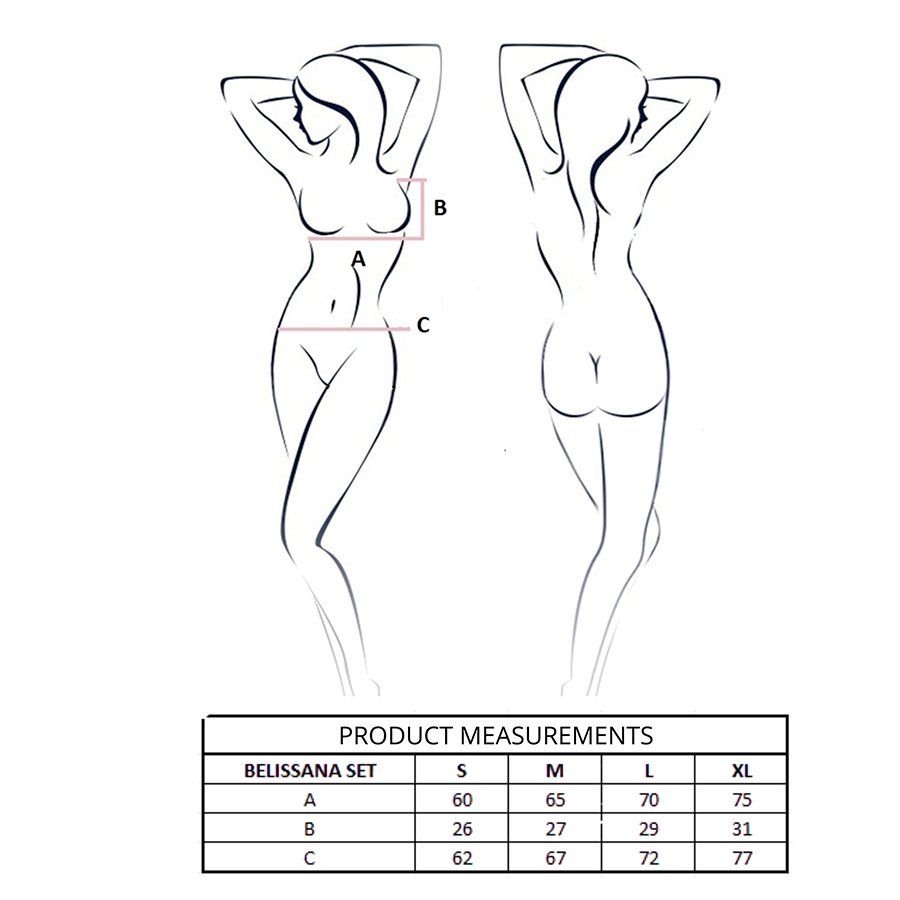 PASSION - BELISSANA REGGISENO + PERIZOMA BLU S/M