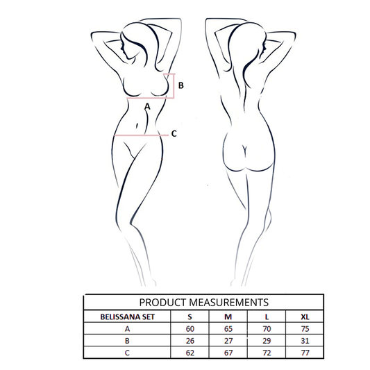 PASSION - BELISSANA REGGISENO + PERIZOMA BIANCO L/XL