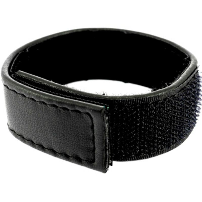 LEATHER BODY - CINTURINO IN PELLE REGOLABILE CON VELCRO PER PENE NERO