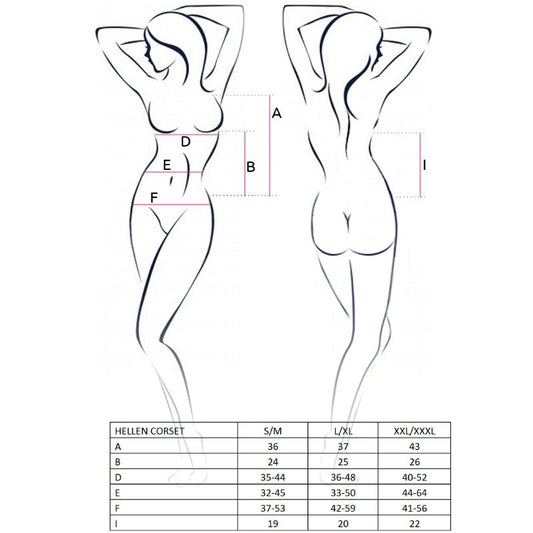 PASSION - DONNA CORSETTO HELLEN NERO TAGLIA S/M