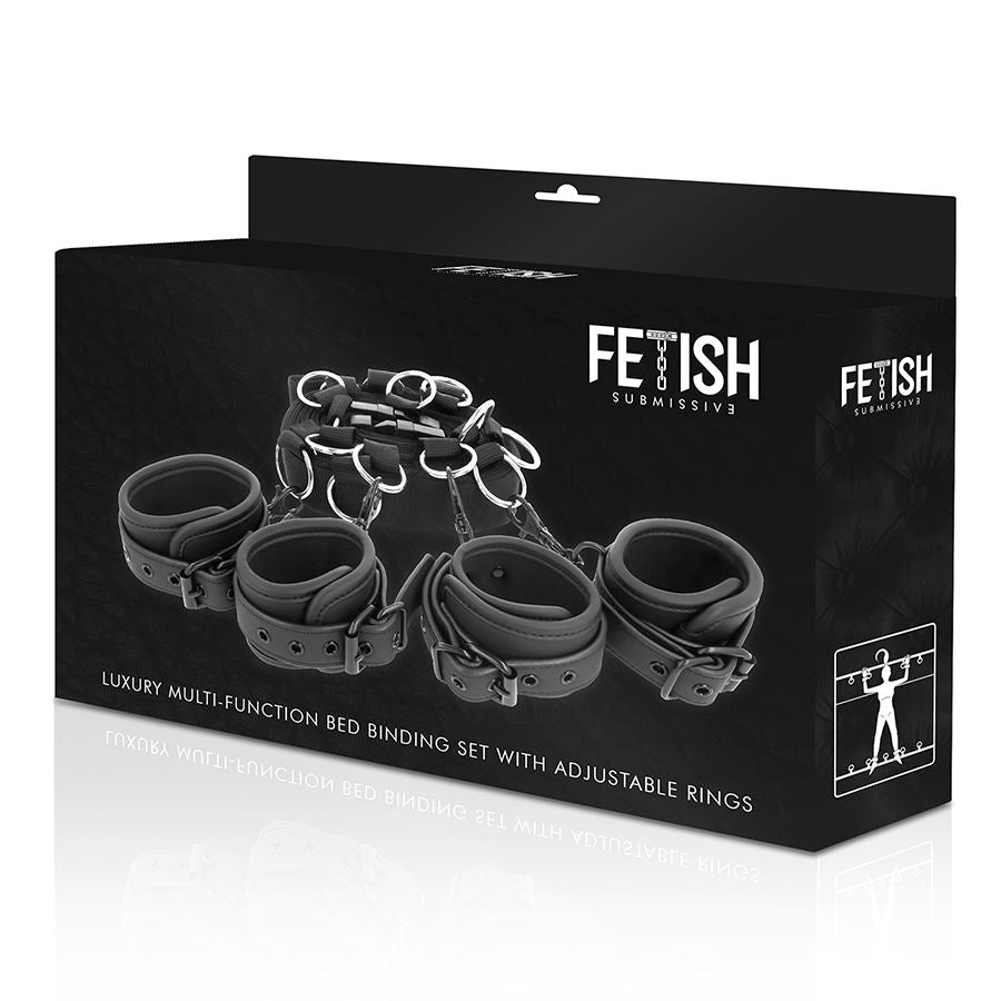 FETISH SUBMISSIVE - SET DI CRAVATTE DA LETTO CON FODERA IN NOPRENE