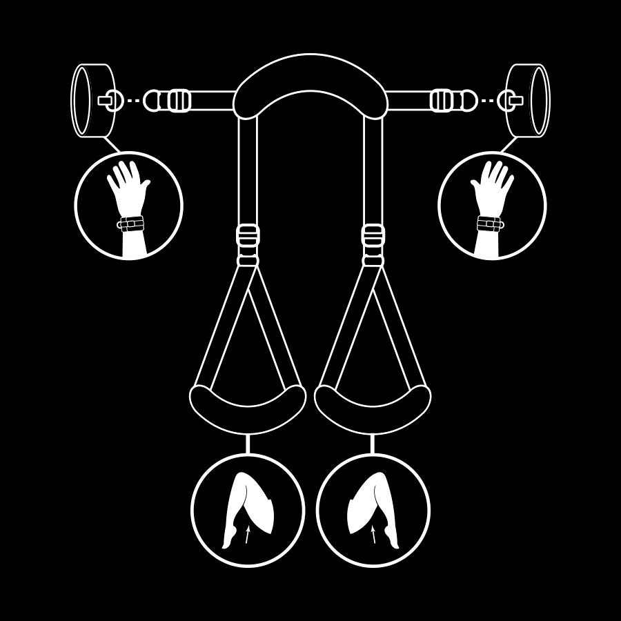 FETISH SUBMISSIVE - POSIZIONE A GAMBE APERTE CON MANETTE FODERA IN NOPRENE