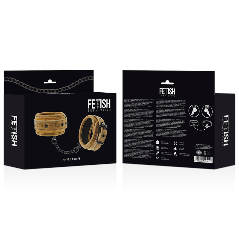 FETISH SOTTOMESSA ORIGINE - FODERA IN NEOPRENE MANICOTTI PER CAVIGLIA IN PELLE VEGANA