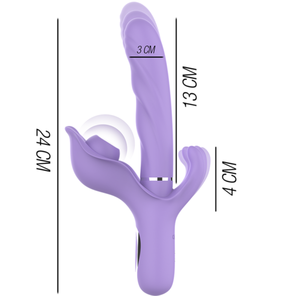 Vibratore multifunzione ricaricabile billie aspirante e pulsante viola - immagine 2