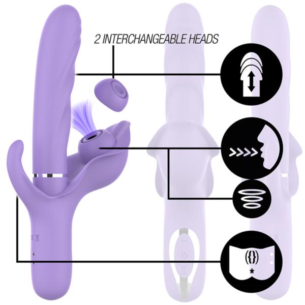 Vibratore multifunzione ricaricabile billie aspirante e pulsante viola - immagine 4