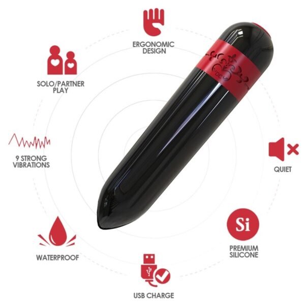 Proiettile rossetto vibratore nero - immagine 5